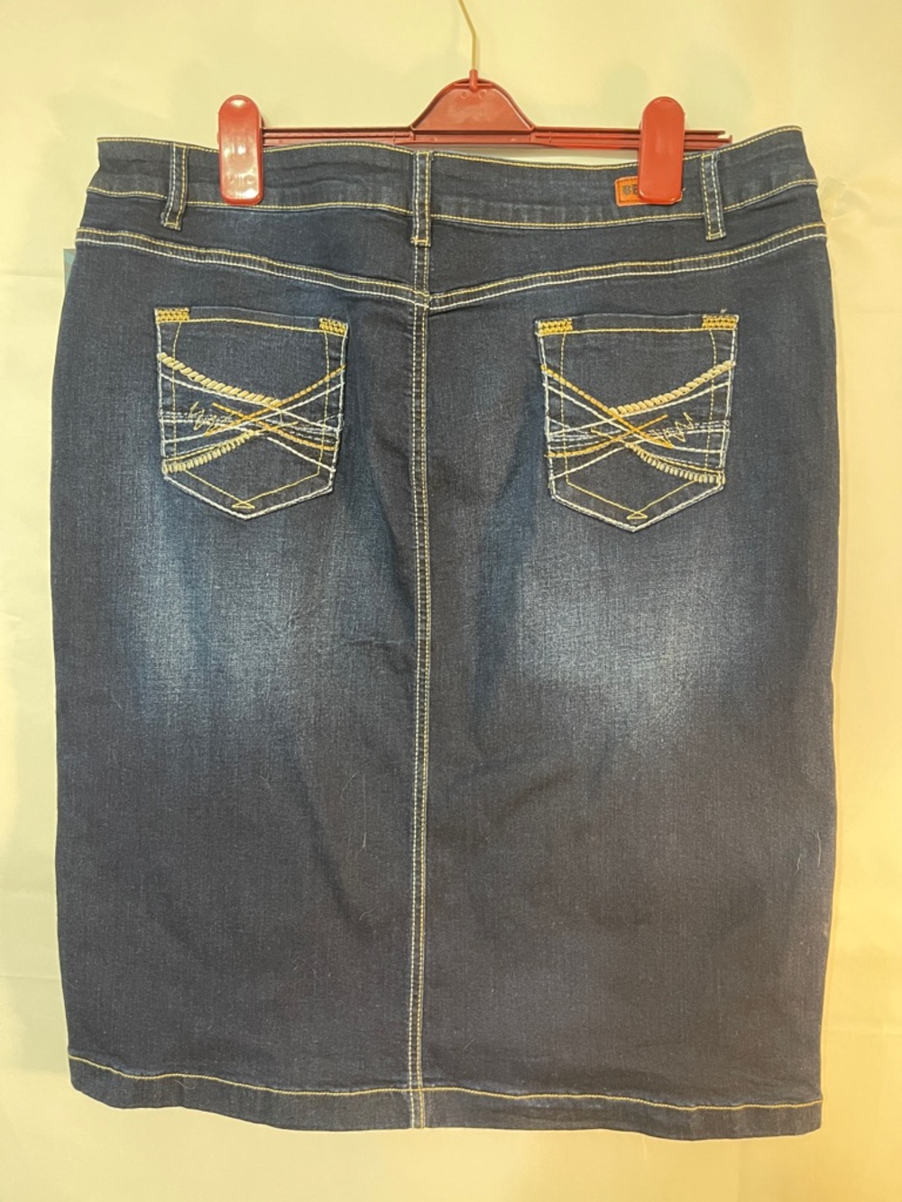 Dark Blue Denim Pencil Skirt - Picture 8 of 12